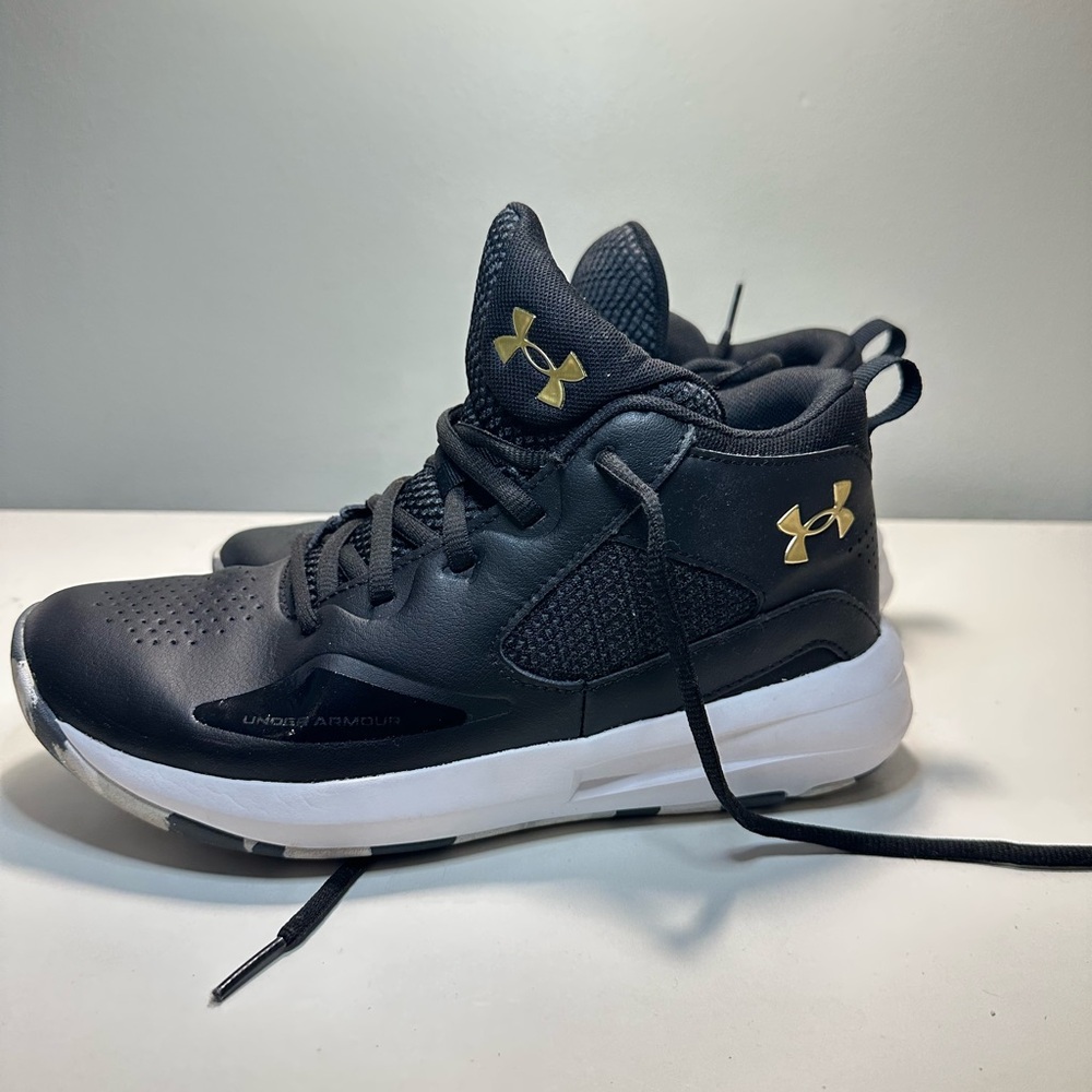 Under Armour Black and Gold High-Top Sneakers